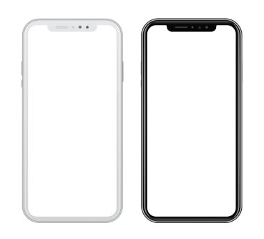 Akıllı telefonlar önünde yan beyaz ve siyah
