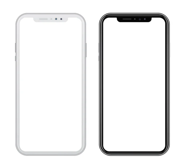 Akıllı telefonlar önünde yan beyaz ve siyah