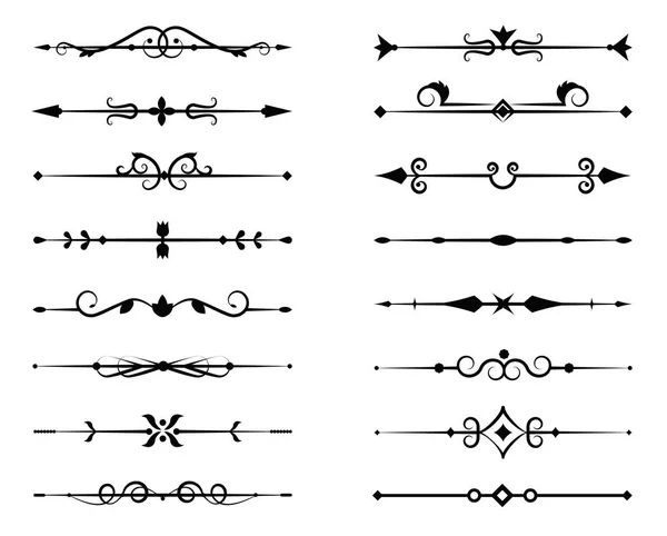 Conjunto de filigrana ornamental floresce e divisores finos —  Vetores de Stock