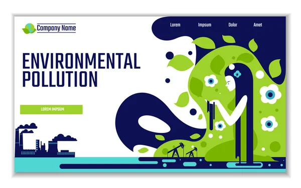 Plantilla web de contaminación ambiental — Archivo Imágenes Vectoriales