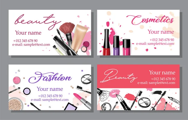 Dizi kozmetik satış Banner ve reklam şablonları, elle çizilmiş styl