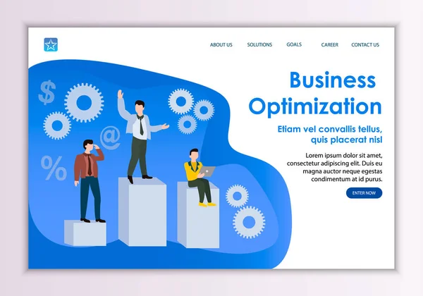 Modello di sito web creativo di concetto di ottimizzazione aziendale — Vettoriale Stock