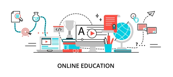 Concepto de educación en línea — Vector de stock