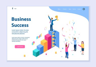 İş başarısı kavramının yaratıcı web sitesi şablonu