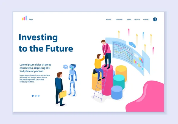 Plantilla creativa del sitio web de invertir en el concepto futuro — Vector de stock