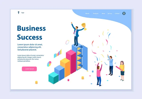 Mal for forretningssuksess på Kreativt nettsted – stockvektor