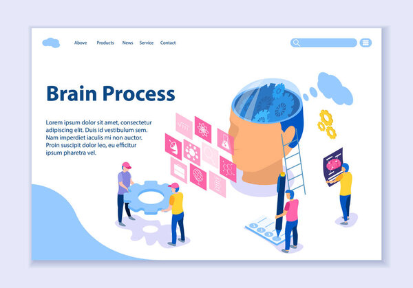 Process concept, 3D isometric vector illustration