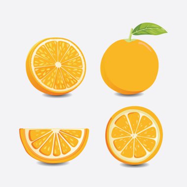 izole edilmiş Orange Fruit EPS Vektörü Koleksiyonu