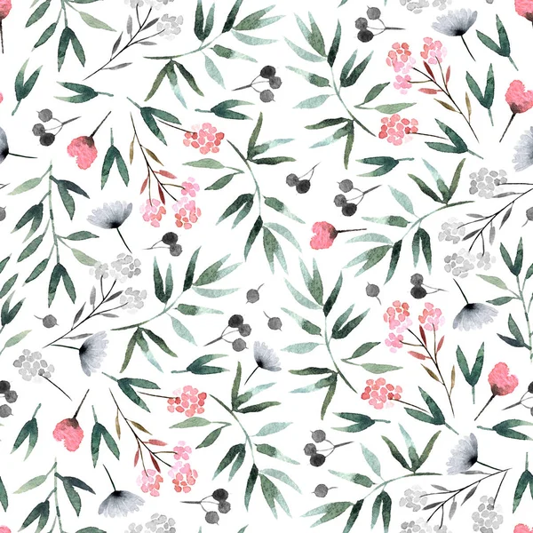 Beyaz Arka Plan Ile Flora Tasarım Duvar Kağıdı Tekstil Ambalaj — Stok fotoğraf