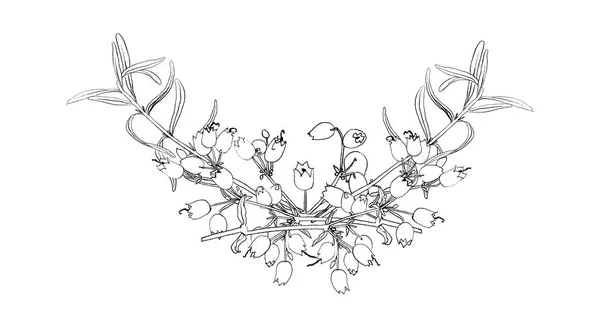 美しい彫刻は花柄デザイン ポストカード エンブレム ロゴのための白い背景に分離 — ストック写真