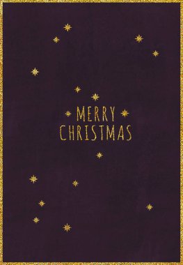 Tebrik Kartpostalı yazdırmaya hazır. Kartpostal güzel altın parlak yıldız ile. Neşeli Noel Kartpostalı.