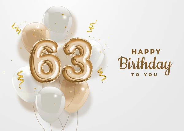 Joyeux 33e Anniversaire Feuille D Or Ballon Fond Salutation Modele Logo Image Vectorielle Par Fayethequeen93 C Illustration