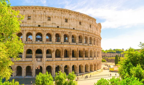 Coliseum Amphitheatrum Flavium Eller Colosseo Rom Italien Colosseum Vid Solnedgången — Stockfoto