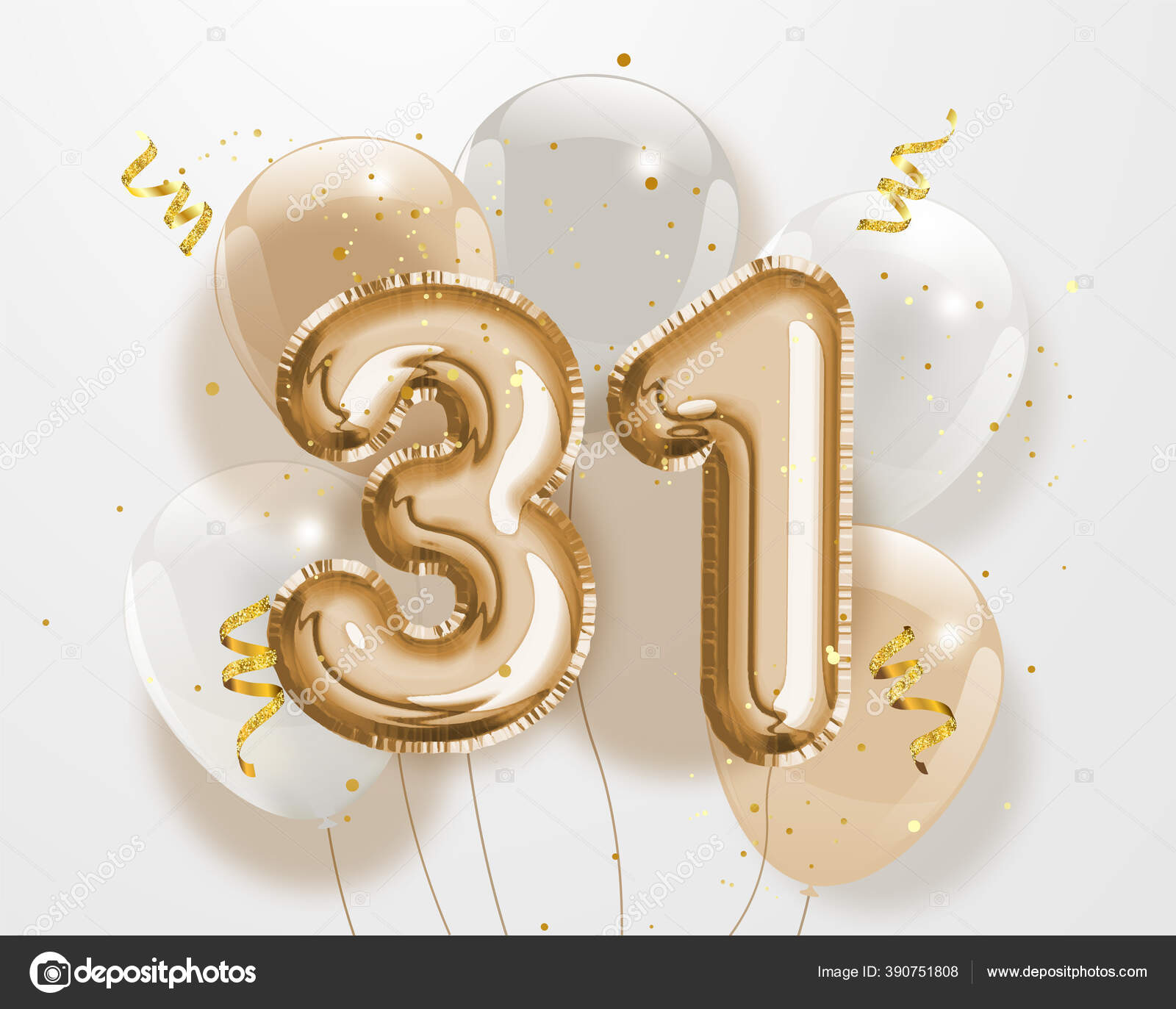 Joyeux Anniversaire Feuille D Or Ballon Fond Salutation Ans Modele Logo Image Vectorielle Par Fayethequeen93 C Illustration