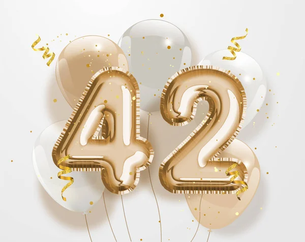 Feliz Aniversário Anos Folha Ouro Balão Saudação Fundo Anos Aniversário —  Vetores de Stock