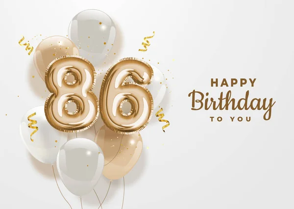 Fondo Saludo Feliz Globo Hoja Oro Cumpleaños Años Aniversario Logotipo — Vector de stock