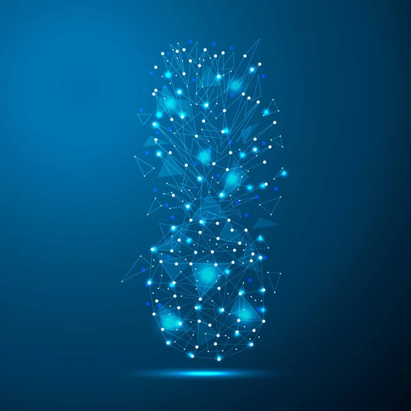 Soyut ananas şeklinde noktalar, çizgiler ve şekiller gezegenler, yıldızlar ve evrenin şeklinde oluşan bir yıldızlı gökyüzü veya alan,