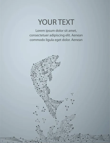 Düşük poli balık illlustration gri arka plan üzerinde