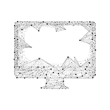 Noktalar, çizgiler ve şekiller gezegenler, yıldızlar ve evrenin şeklinde oluşan bilgisayar tasarım. bilgisayar iş için. Vektör yıldızlı gökyüzü kavramı.
