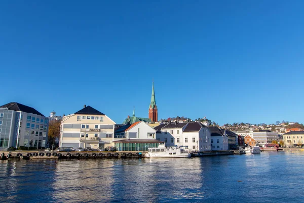 Город Арендал Южной Норвегии Ясный Солнечный День Стоковая Картинка