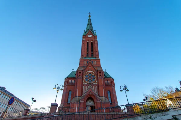 Красивая Церковь Триединства Городе Арендал Норвегия Лицензионные Стоковые Изображения