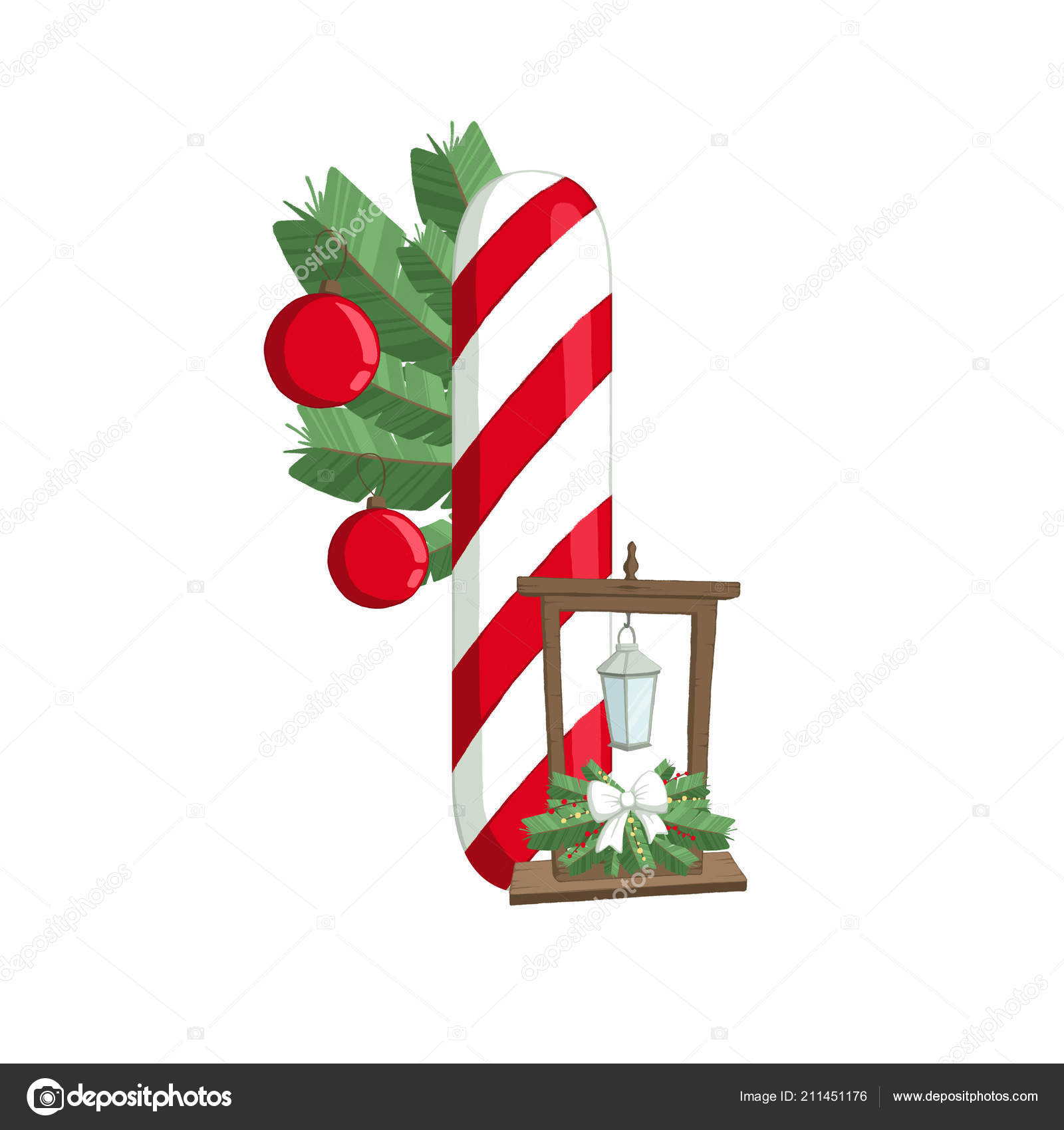 Christmas Alphabet Illustration Letter Tree Decorations Use Postcards