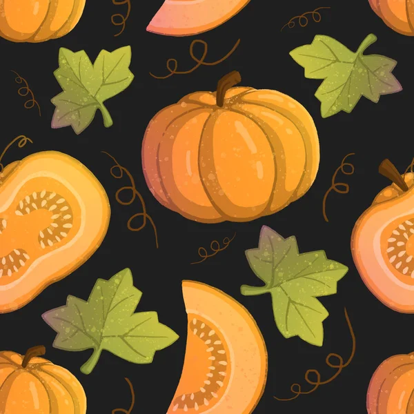 Mönster Med Illustration Orange Pumpor För Användning Tapeter Textilier Vykort — Stockfoto