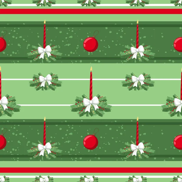 Christmas illüstrasyon desenle süslemeleri, mum, yay, ağaç. Kullanım kartpostallar, duvar kağıtları, tekstil, scrapbooking, dekorasyon, davetiyeler, arka plan, tatil için.