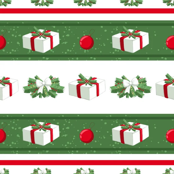 Christmas Illüstrasyon Desenle Süslemeleri Hediyeler Kutular Ağaç Kullanım Kartpostallar Duvar — Stok fotoğraf
