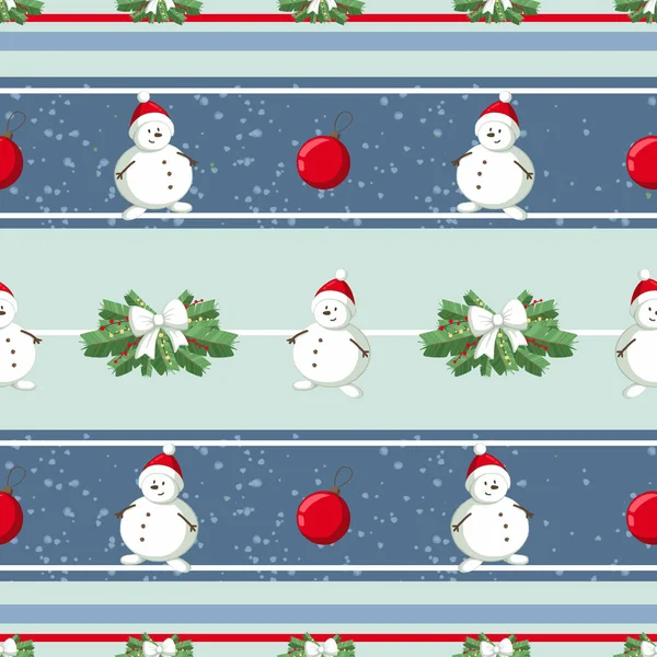 Christmas illüstrasyon desenle süslemeleri, ağaç, kardan adam. Kullanım kartpostallar, duvar kağıtları, tekstil, scrapbooking, dekorasyon, davetiyeler, arka plan, tatil için.