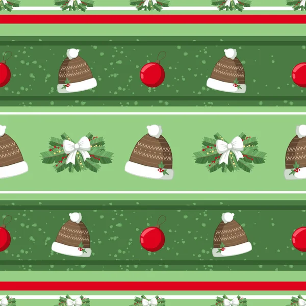 Christmas illüstrasyon desenle süslemeleri, şapkalar, ağaç. Kullanım kartpostallar, duvar kağıtları, tekstil, scrapbooking, dekorasyon, davetiyeler, arka plan, tatil için.