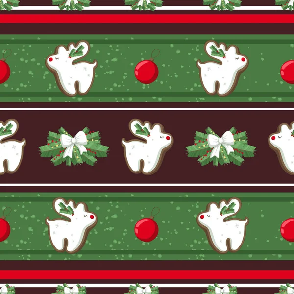 Vánoční Obrázek Vzorek Dekorace Strom Sobů Soubory Cookie Použití Pro — Stock fotografie