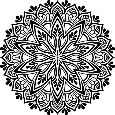 Mandala deseni siyah beyaz iyi ruh hali.