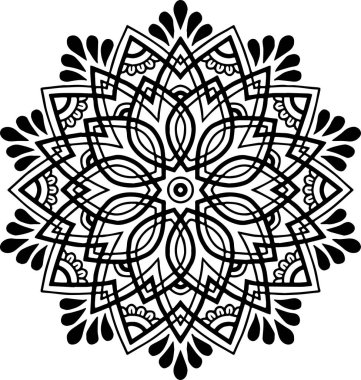 Mandala deseni siyah beyaz iyi ruh hali.