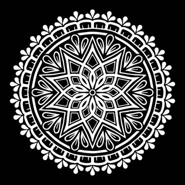 Mandala desen beyaz iyi bir ruh hali