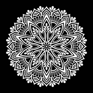 Mandala desen beyaz iyi bir ruh hali