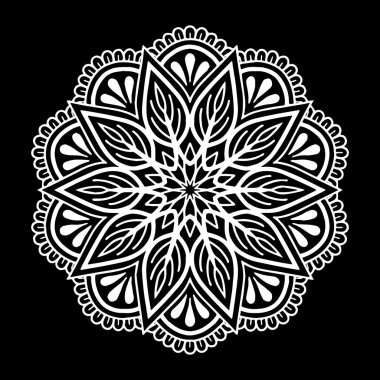 Mandala desen beyaz iyi bir ruh hali