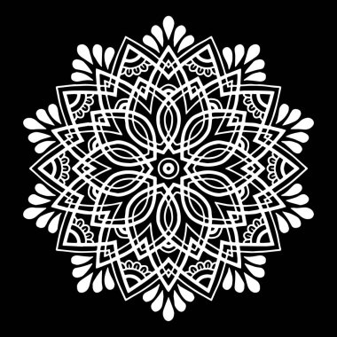 Mandala desen beyaz iyi bir ruh hali