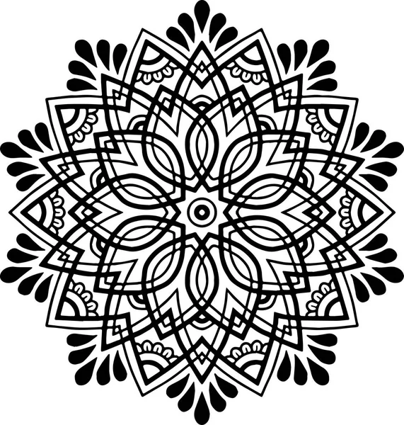 Patrón Mandala Blanco Negro Buen Humor — Vector de stock