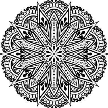 Mandala deseni siyah beyaz iyi ruh hali.