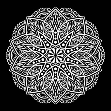 Mandala desen beyaz iyi bir ruh hali