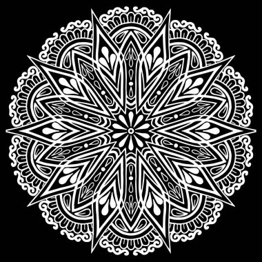 Mandala desen beyaz iyi bir ruh hali