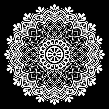 Mandala desen beyaz iyi bir ruh hali