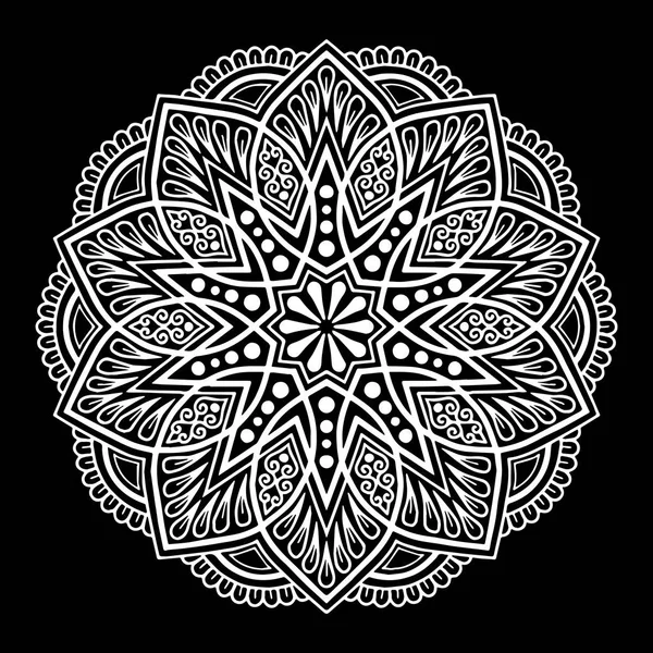 Mandala Modèle Blanc Bonne Humeur — Image vectorielle