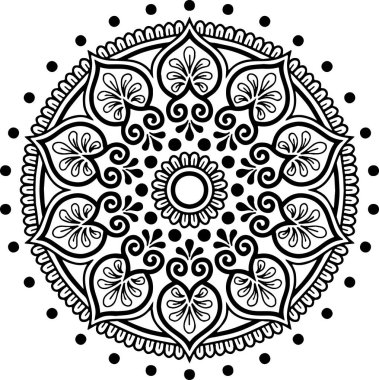 Mandala deseni siyah beyaz iyi ruh hali.