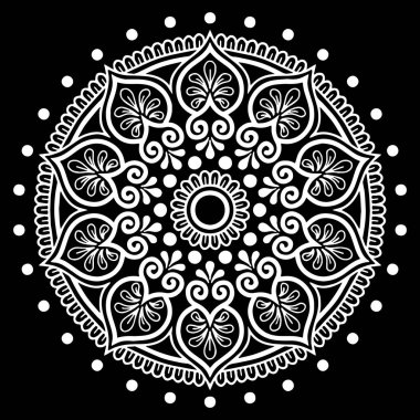 Mandala desen beyaz iyi bir ruh hali