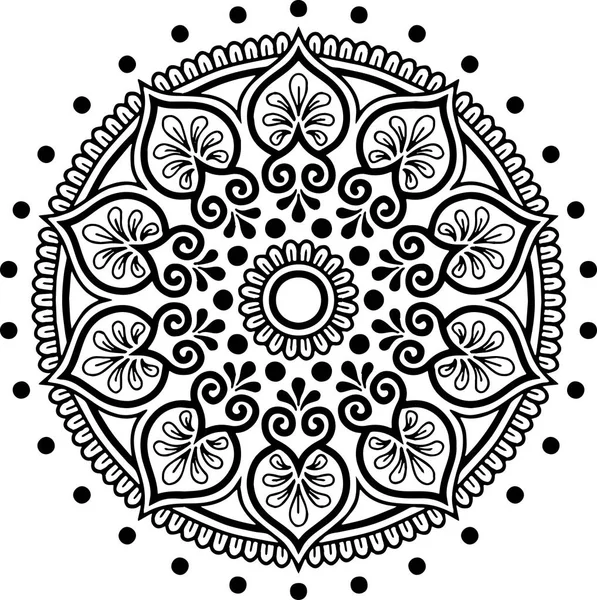 Mandala Pattern Black White Good Mood — Stock Vector