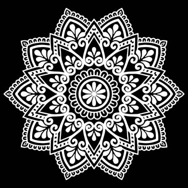 Mandala desen beyaz iyi bir ruh hali