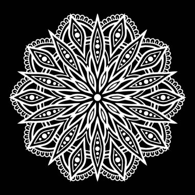 Mandala desen beyaz iyi bir ruh hali