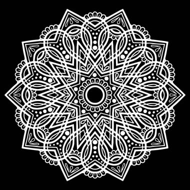 Mandala desen beyaz iyi bir ruh hali